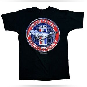 VTG Ford Mustang Shirt Men L Black 30th Anniversary Single Stitch Excellent 90s